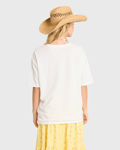 Billabong Women's Surf Le Soleil Short Sleeve Cotton T-Shirt - Salt Crystal