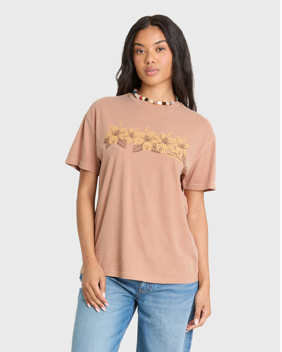 Billabong Women's Hello Sundown Short Sleeve Knit T-Shirt - Sugar Almond