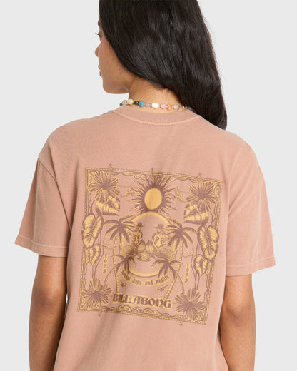Billabong Women's Hello Sundown Short Sleeve Knit T-Shirt - Sugar Almond