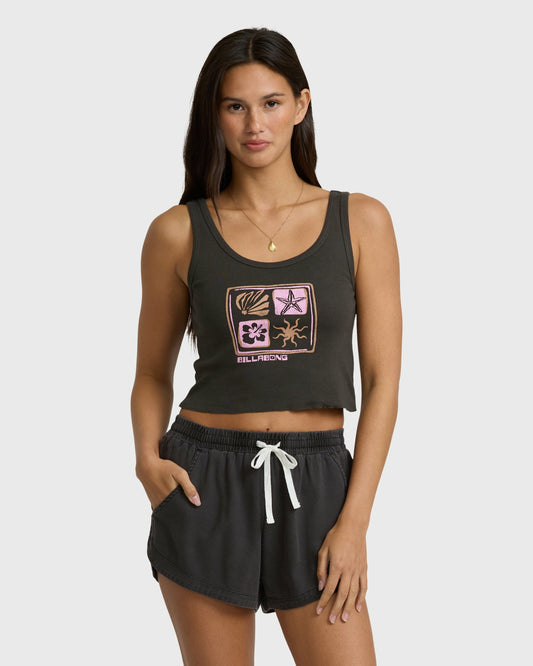 Billabong Women's Day Tripping Goddess Tank Top - Off Black