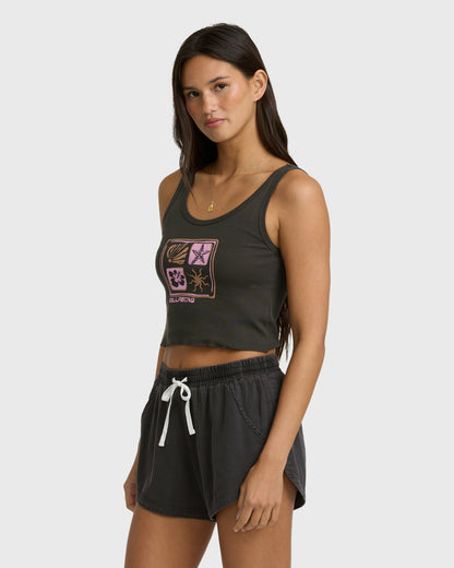 Billabong Women's Day Tripping Goddess Tank Top - Off Black