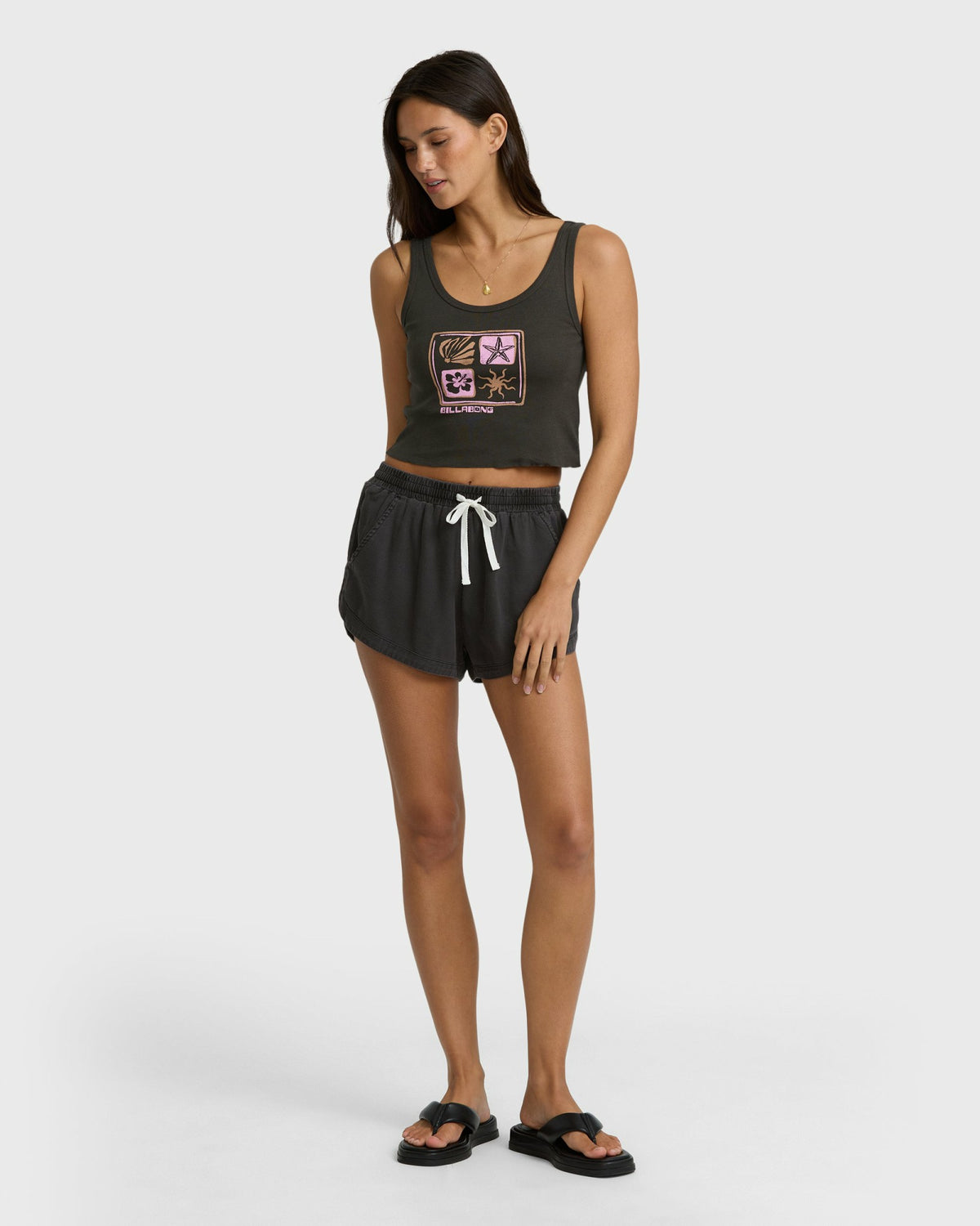 Billabong Women's Day Tripping Goddess Tank Top - Off Black