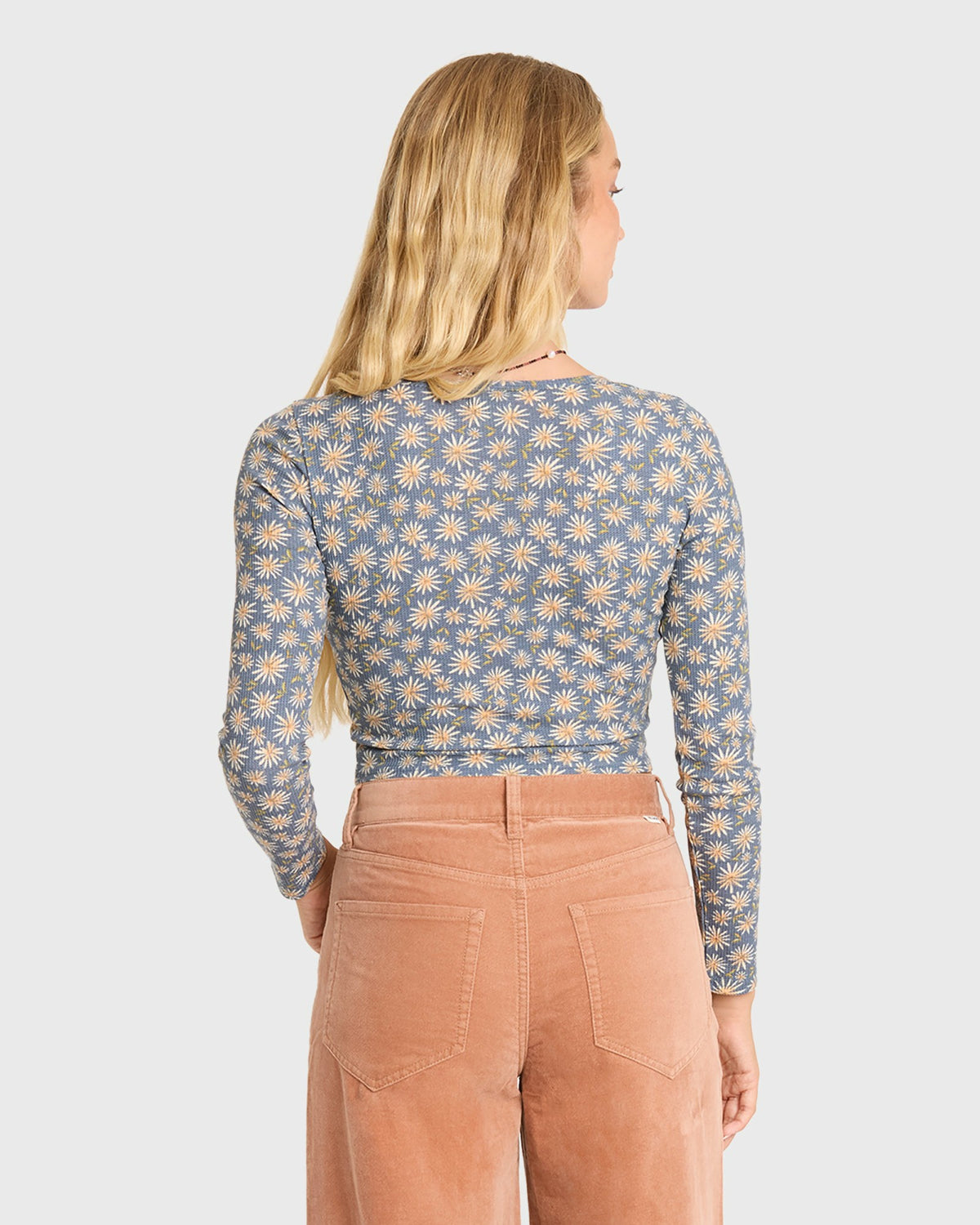 Billabong Women's Reese Long Sleeve Thermal Shirt - Blue Smoke
