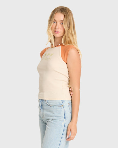 Billabong Women's Sea Friends Short Sleeve Knit Raglan T-Shirt - Amber