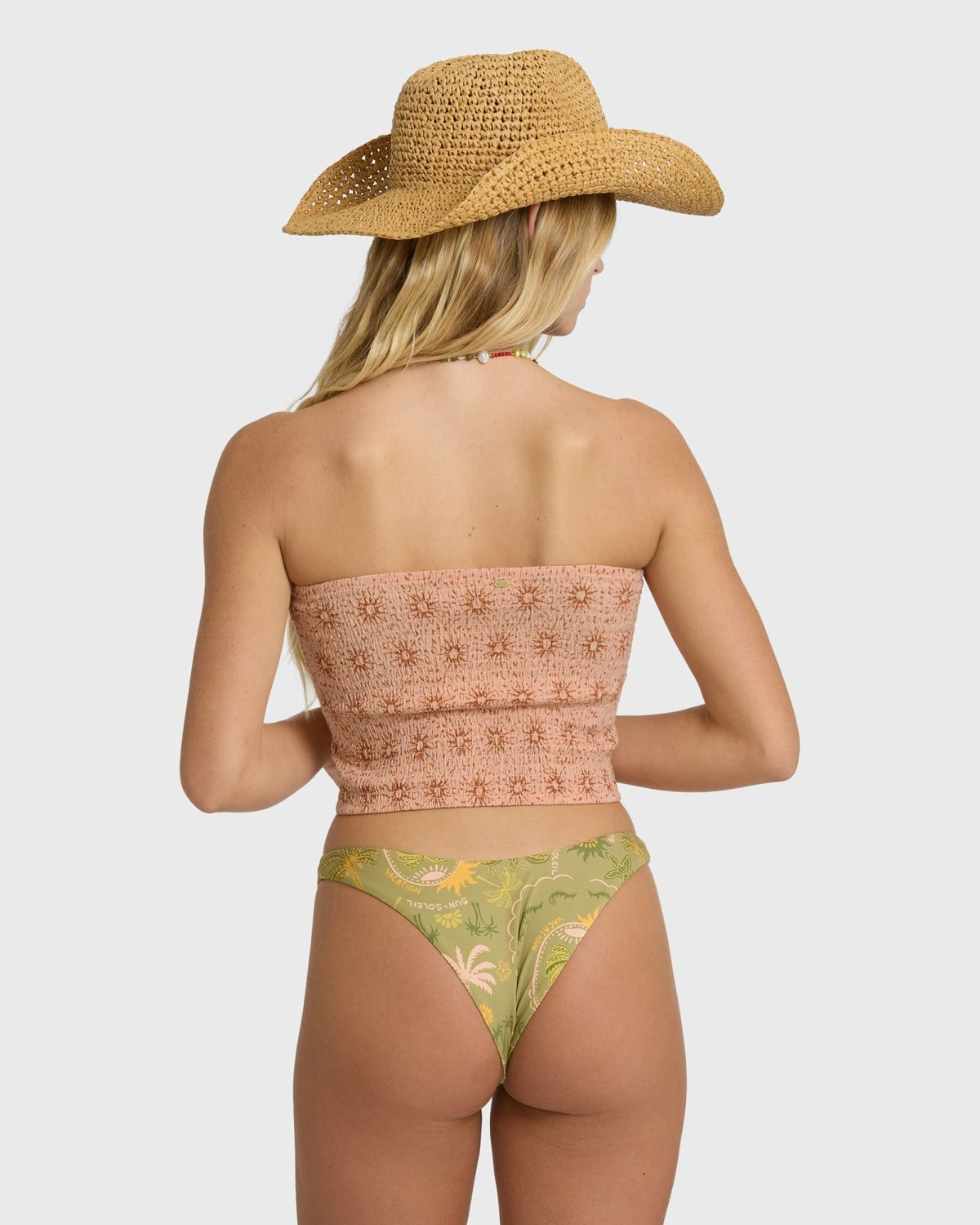 Billabong Women's Keep It Simple 2 Tube Print Tube Top - Light Peach