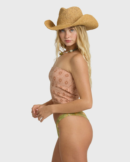Billabong Women's Keep It Simple 2 Tube Print Tube Top - Light Peach