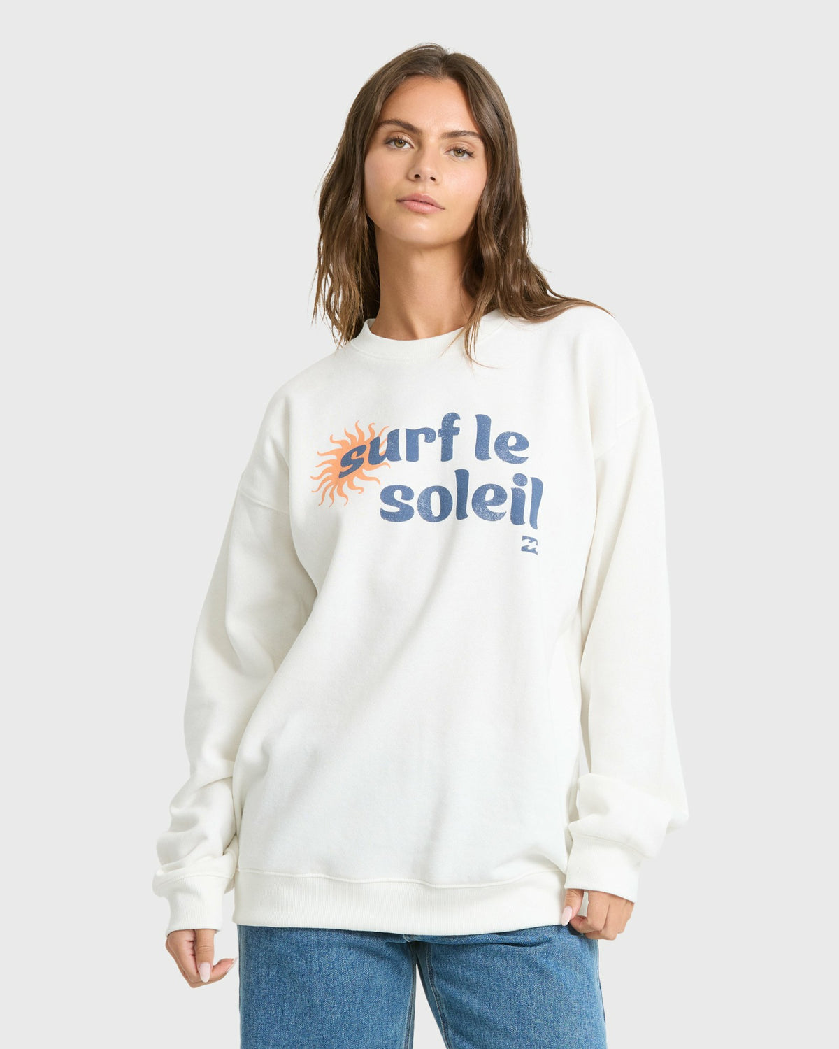 Billabong Women's Seaside Panorama Crewneck Sweatshirt - Salt Crystal
