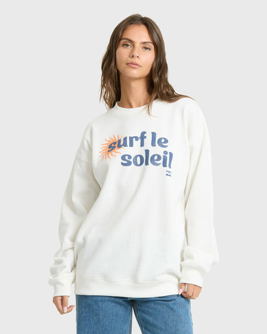Billabong Women's Seaside Panorama Crewneck Sweatshirt - Salt Crystal