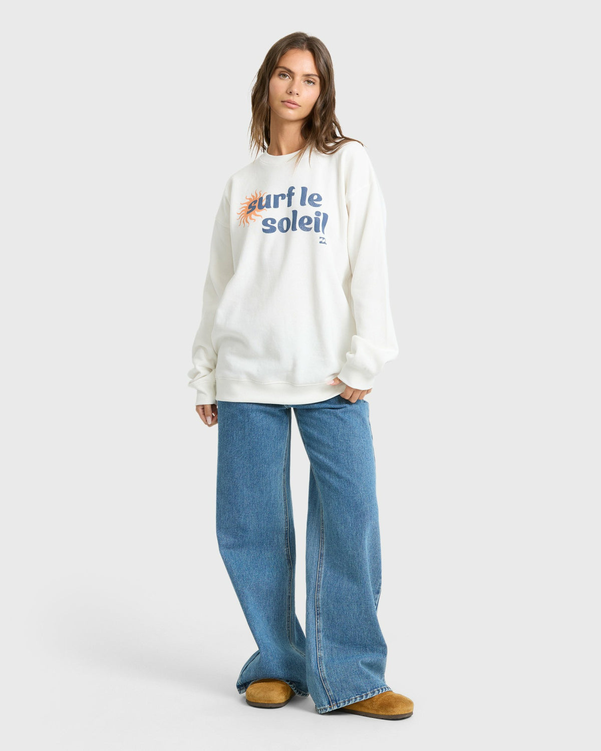Billabong Women's Seaside Panorama Crewneck Sweatshirt - Salt Crystal