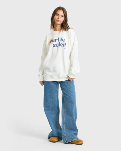 Billabong Women's Seaside Panorama Crewneck Sweatshirt - Salt Crystal