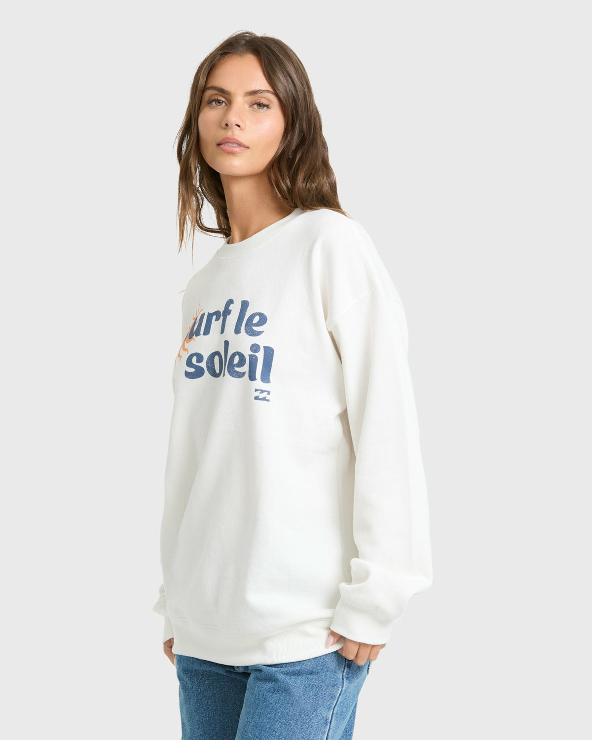 Billabong Women's Seaside Panorama Crewneck Sweatshirt - Salt Crystal