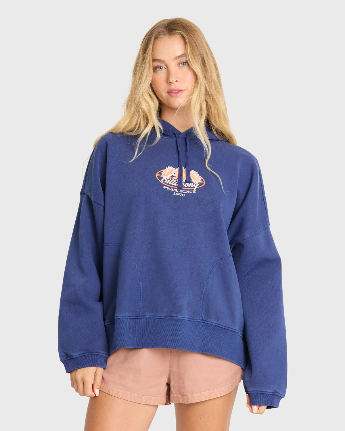 Billabong Women's Find Paradise Palm Pullover Hoodie - True Navy