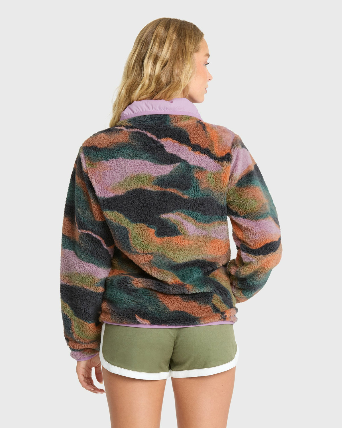 Billabong Women's Switchback Sherpa Half Snap Fleece Pullover - Black Multi