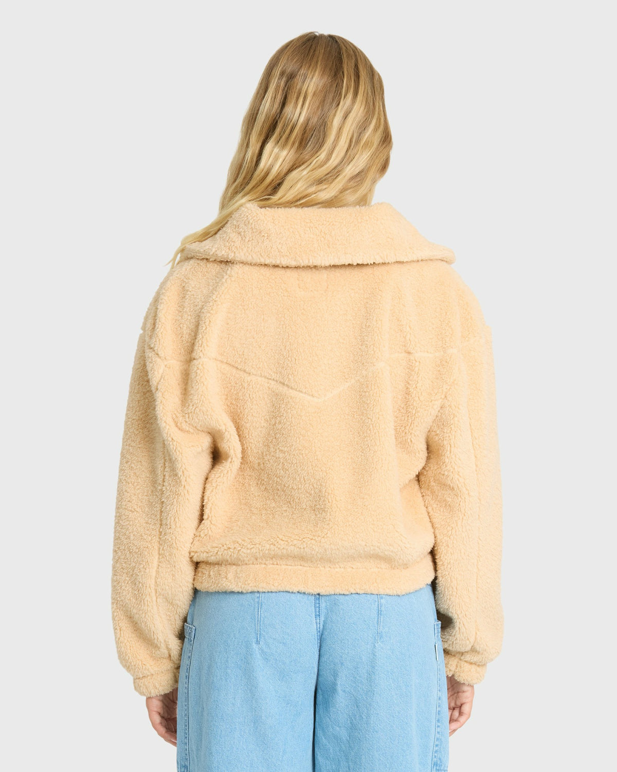 Billabong Women's Barra Sherpa Half-Zip Sweatshirt - Buttercream