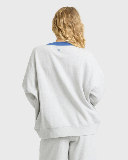 Billabong Women's Sunset Palm Crewneck Sweatshirt - Heather Gray