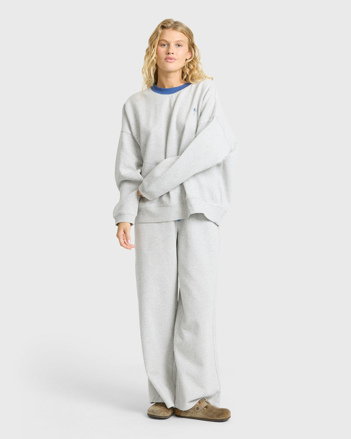 Billabong Women's Sunset Palm Crewneck Sweatshirt - Heather Gray