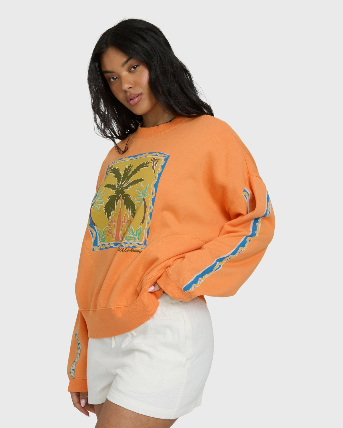 Billabong Women's Palm Crewneck Sweatshirt - Tangerine