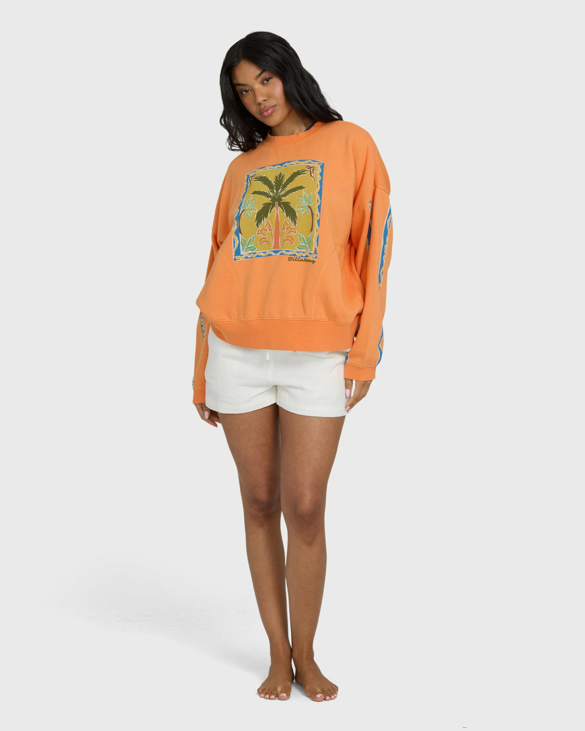 Billabong Women's Palm Crewneck Sweatshirt - Tangerine