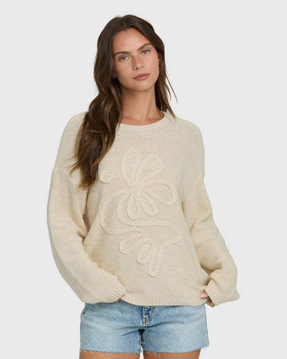 Billabong Women's Soft Wave Crewneck Sweater - White Cap