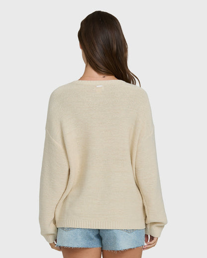 Billabong Women's Soft Wave Crewneck Sweater - White Cap