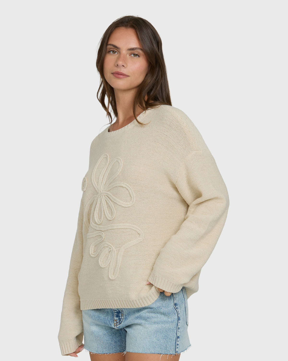 Billabong Women's Soft Wave Crewneck Sweater - White Cap