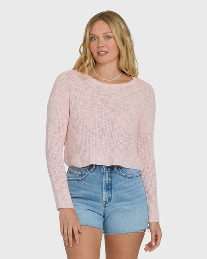 Billabong Women's Daze Time Crewneck Sweater - Rosewater