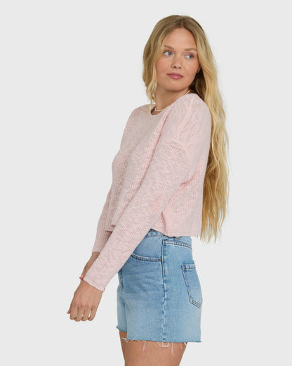 Billabong Women's Daze Time Crewneck Sweater - Rosewater