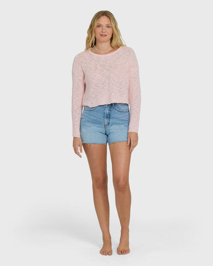 Billabong Women's Daze Time Crewneck Sweater - Rosewater