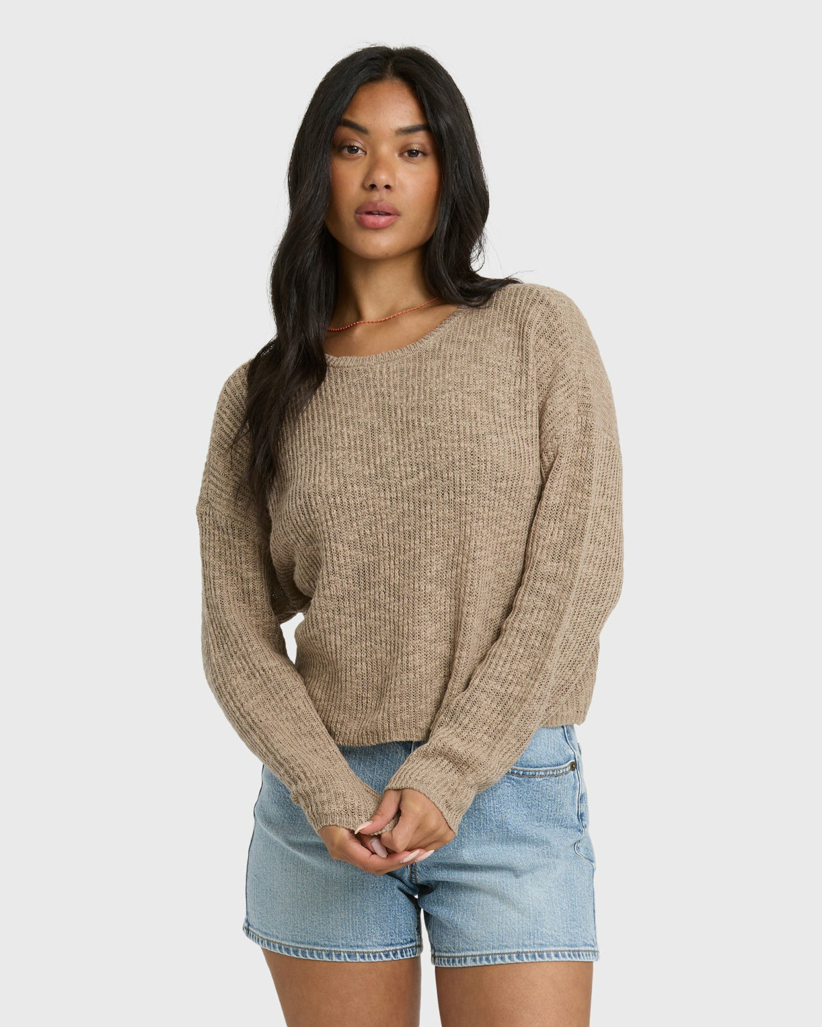 Billabong Women's Daze Time Crewneck Sweater - Oatmeal