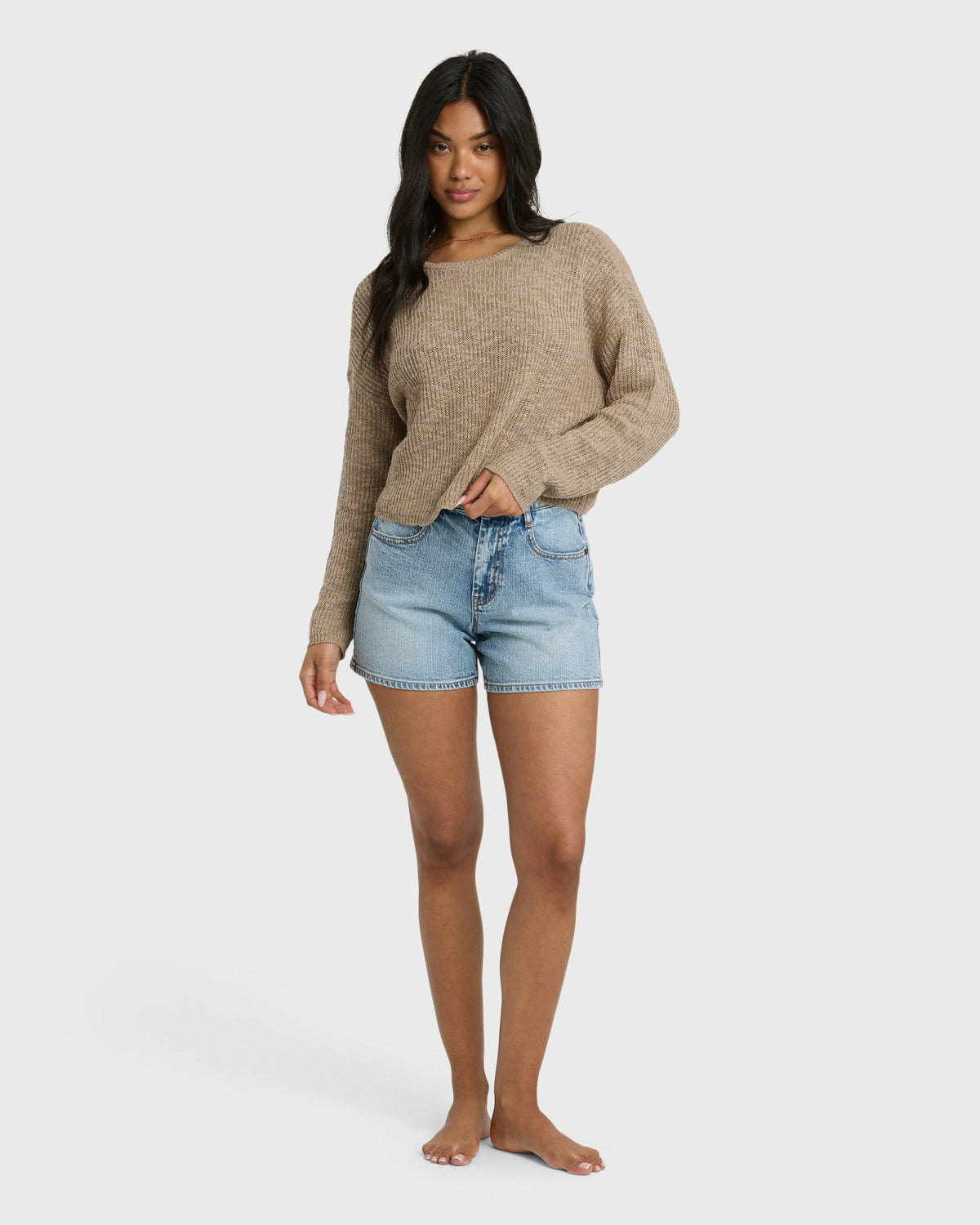 Billabong Women's Daze Time Crewneck Sweater - Oatmeal
