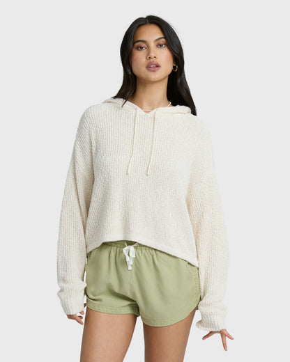 Billabong Women's Hot Beachin Hooded Sweater - White Cap