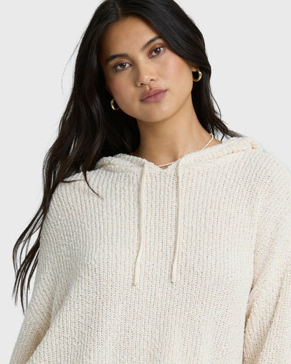 Billabong Women's Hot Beachin Hooded Sweater - White Cap