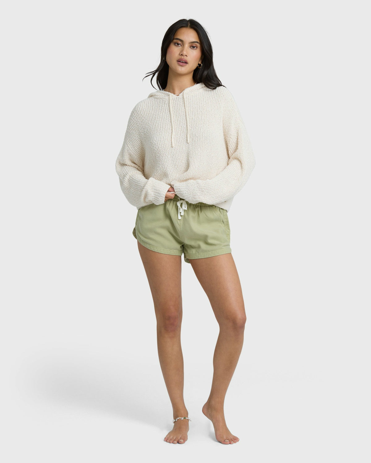 Billabong Women's Hot Beachin Hooded Sweater - White Cap