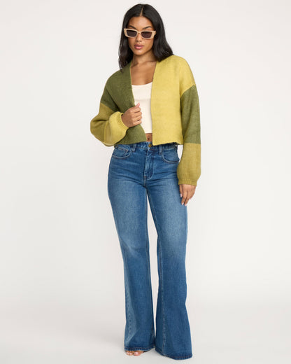 Billabong Women's Block Out Cardigan - Green Tea