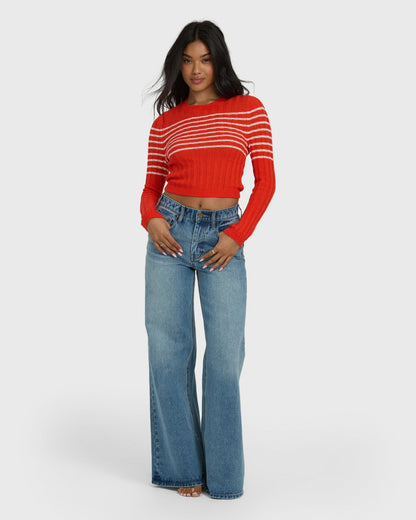 Billabong Women's Clare Sweater - Red Aloha