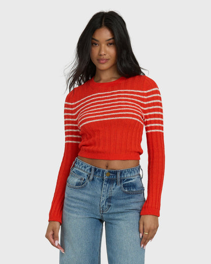 Billabong Women's Clare Sweater - Red Aloha