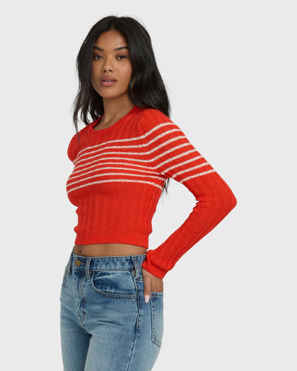 Billabong Women's Clare Sweater - Red Aloha