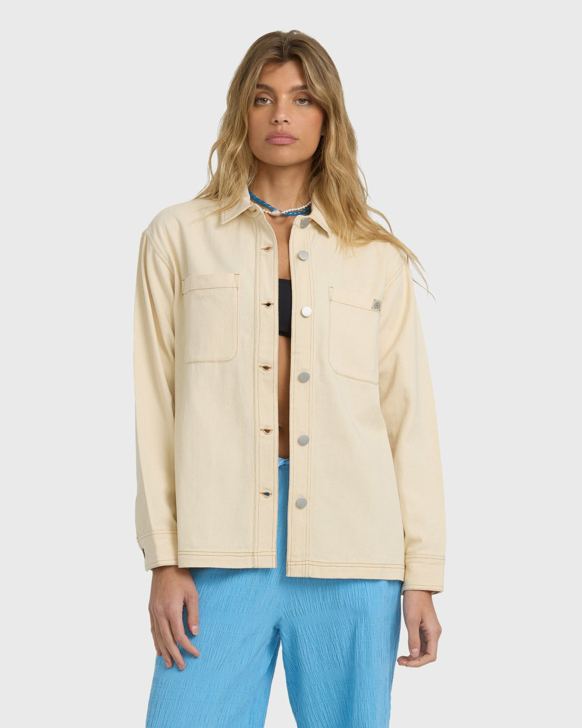 Billabong Women's Laura Twill Shacket - Antique White