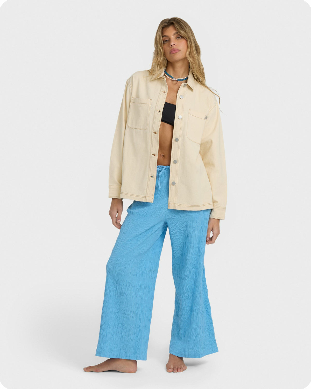 Billabong Women's Laura Twill Shacket - Antique White