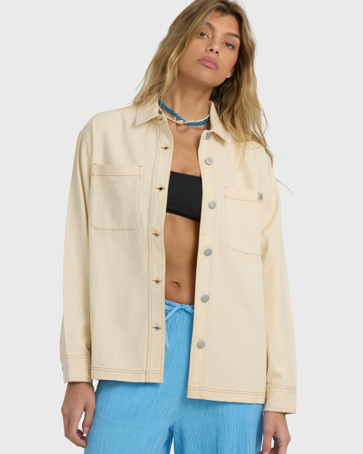 Billabong Women's Laura Twill Shacket - Antique White