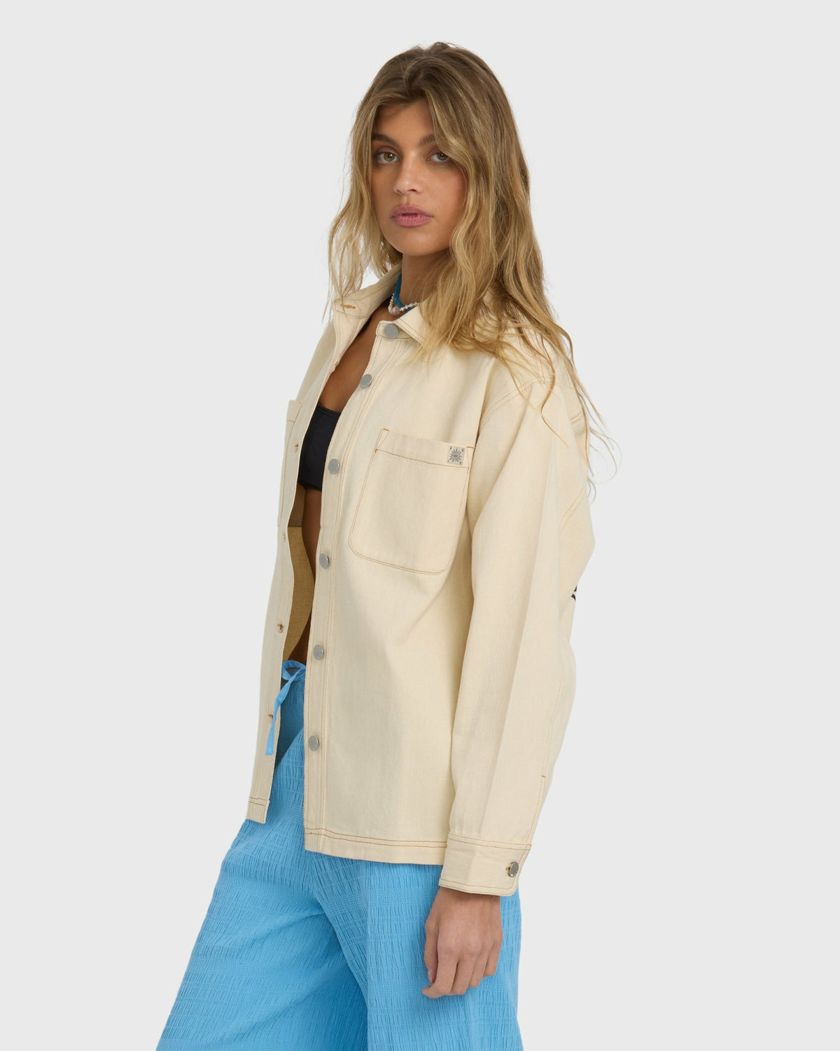 Billabong Women's Laura Twill Shacket - Antique White