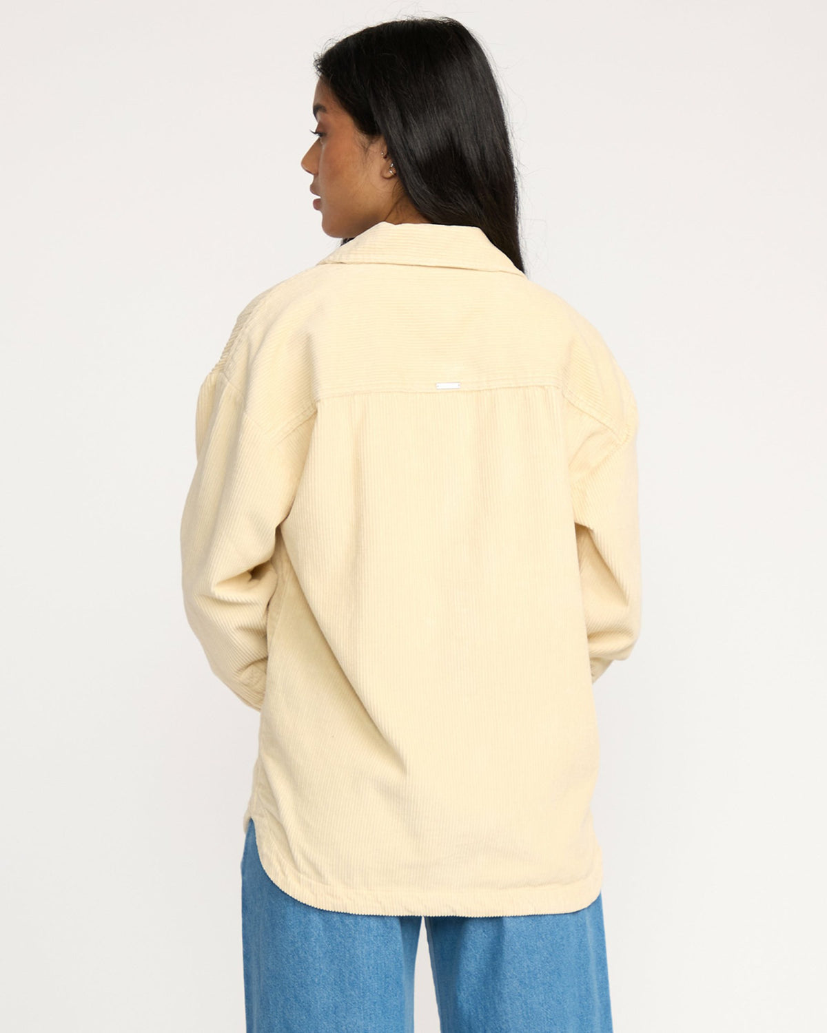 Billabong Women's Fadeaway Long Sleeve Cord Shacket - Whitecap