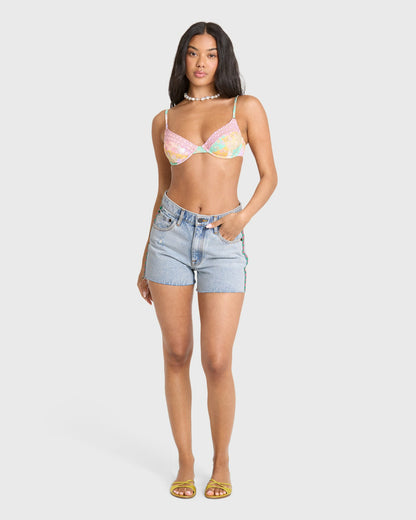 Billabong Women's Sling Trim Denim Shorts - Alda Blue