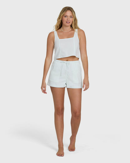 Billabong Women's Wanderer Seersucker Stripe Woven Shorts - Clearwater