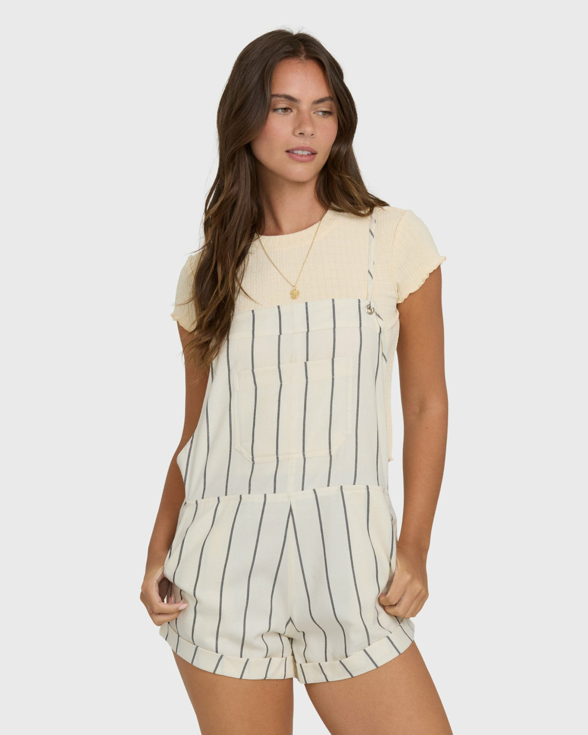 Billabong Women's Wild Pursuit Overall Romper - White Cap