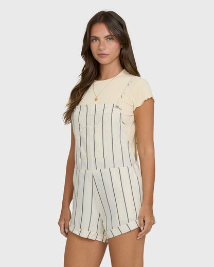 Billabong Women's Wild Pursuit Overall Romper - White Cap