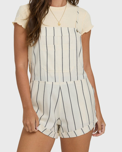 Billabong Women's Wild Pursuit Overall Romper - White Cap