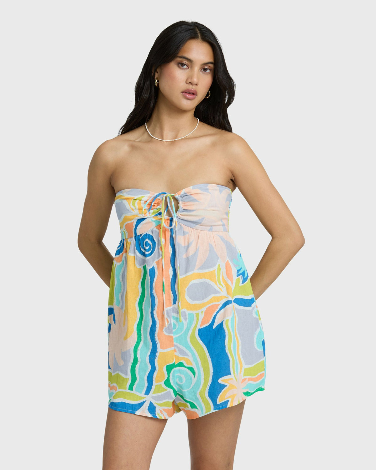 Billabong Women's So Groovy Romper - Blue Multi
