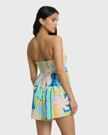 Billabong Women's So Groovy Romper - Blue Multi