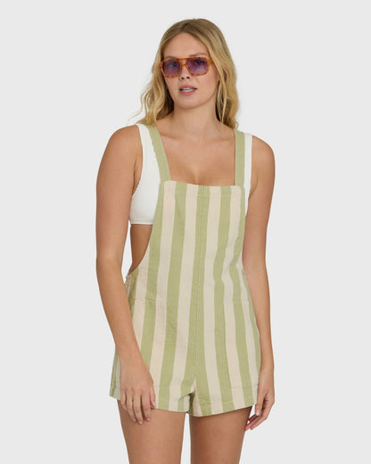 Billabong Women's Beach Crush Yarn-Dyed Overalls - Cactus